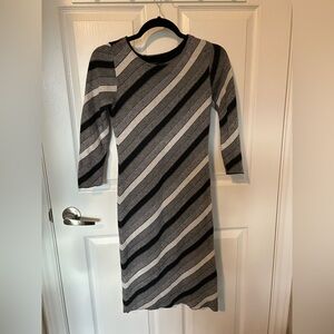 Ann Taylor grey/white wool dress
